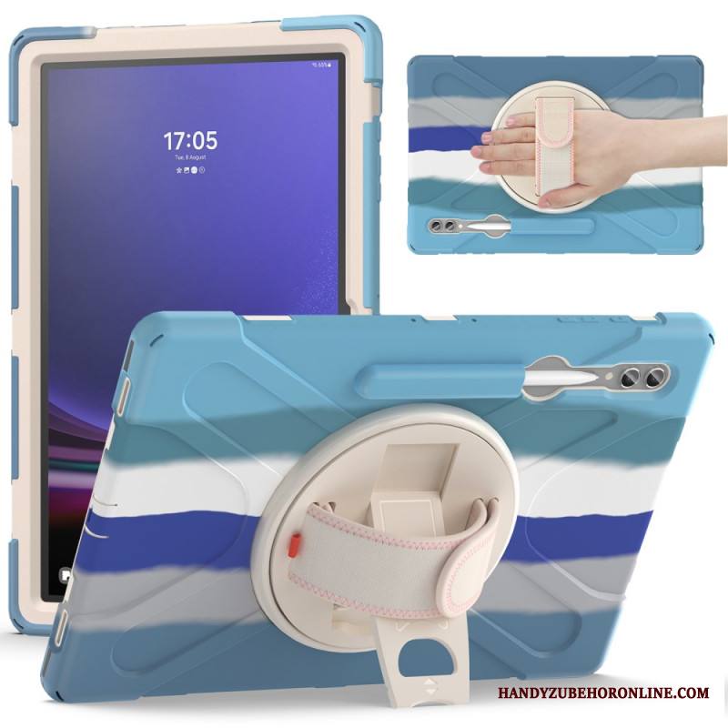 Kuori Samsung Galaxy Tab S10 Ultra Kolminkertainen Suojaushihna Ja Jalusta