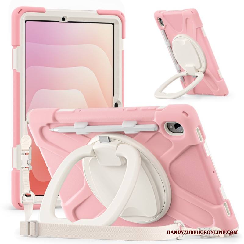Kuori Samsung Galaxy Tab S11 Kolminkertainen Suojaus Olkahihnalla Ja Sormuspidikkeellä