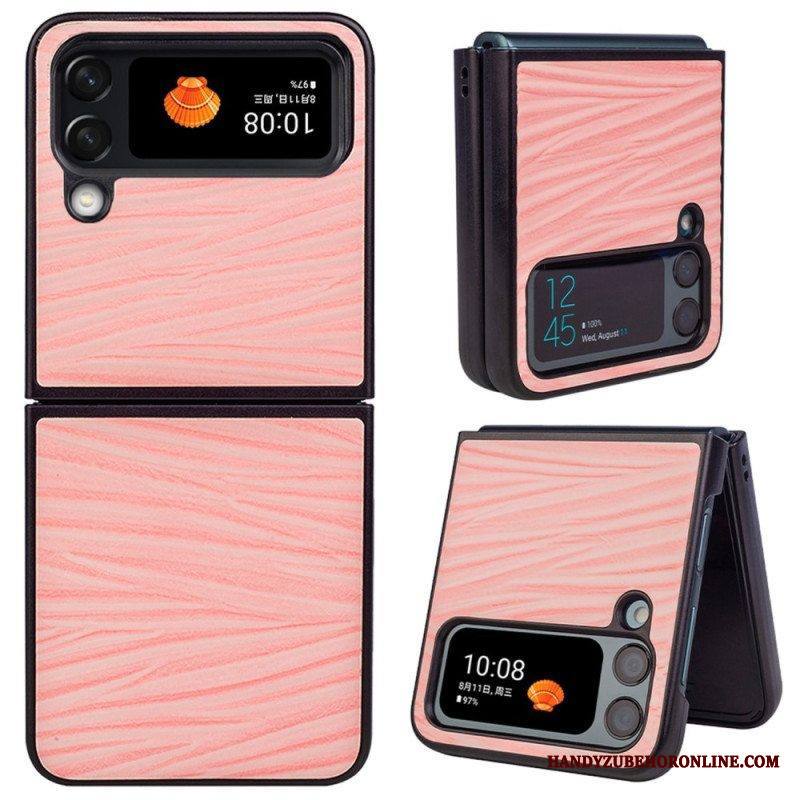Kuori Samsung Galaxy Z Flip 4 Kotelot Flip Aito Nahka Aaltoileva Rakenne