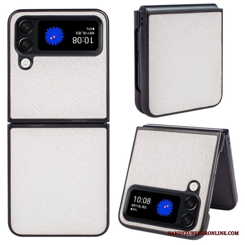 Kuori Samsung Galaxy Z Flip 4 Kotelot Flip Barokki Nahkaefekti