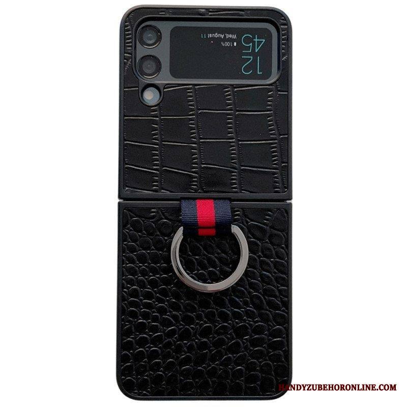 Kuori Samsung Galaxy Z Flip 4 Kotelot Flip Krokotiili Ja Sormustyyli