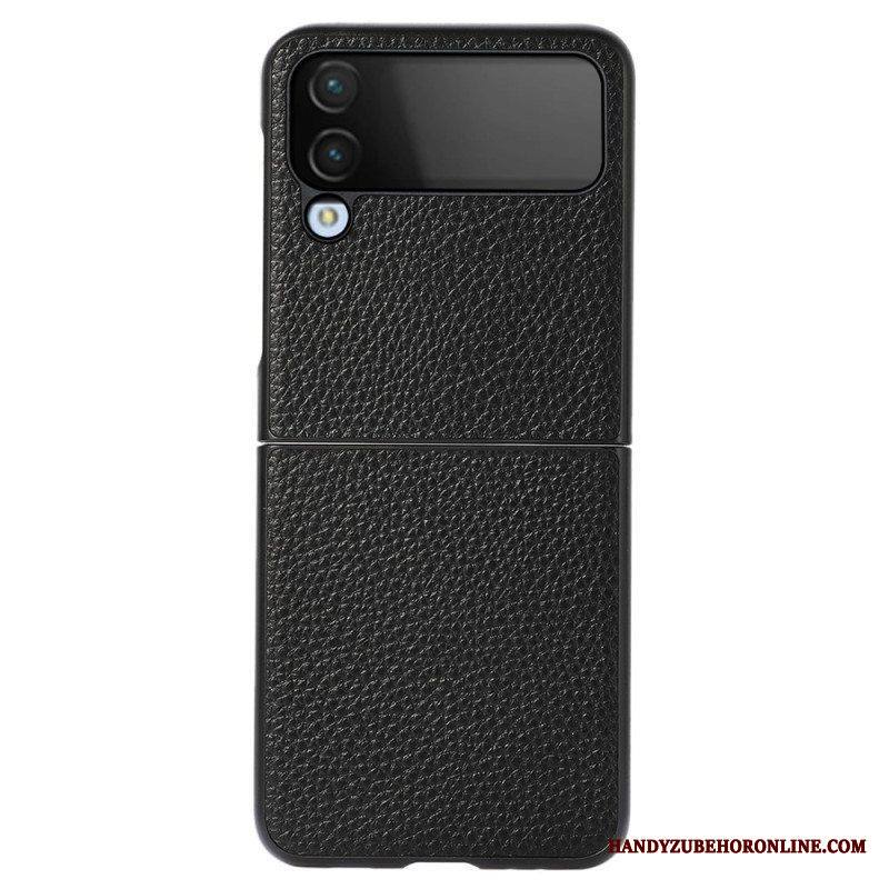 Kuori Samsung Galaxy Z Flip 4 Kotelot Flip Litchi Aitoa Nahkaa