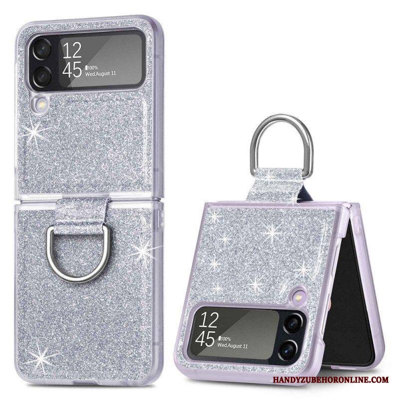Kuori Samsung Galaxy Z Flip 4 Kotelot Flip Paljetteja Ja Sormus