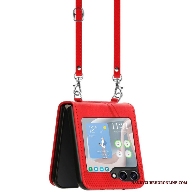 Kuori Samsung Galaxy Z Flip 7 Fe Geometrinen Kuvio Olkahihnalla