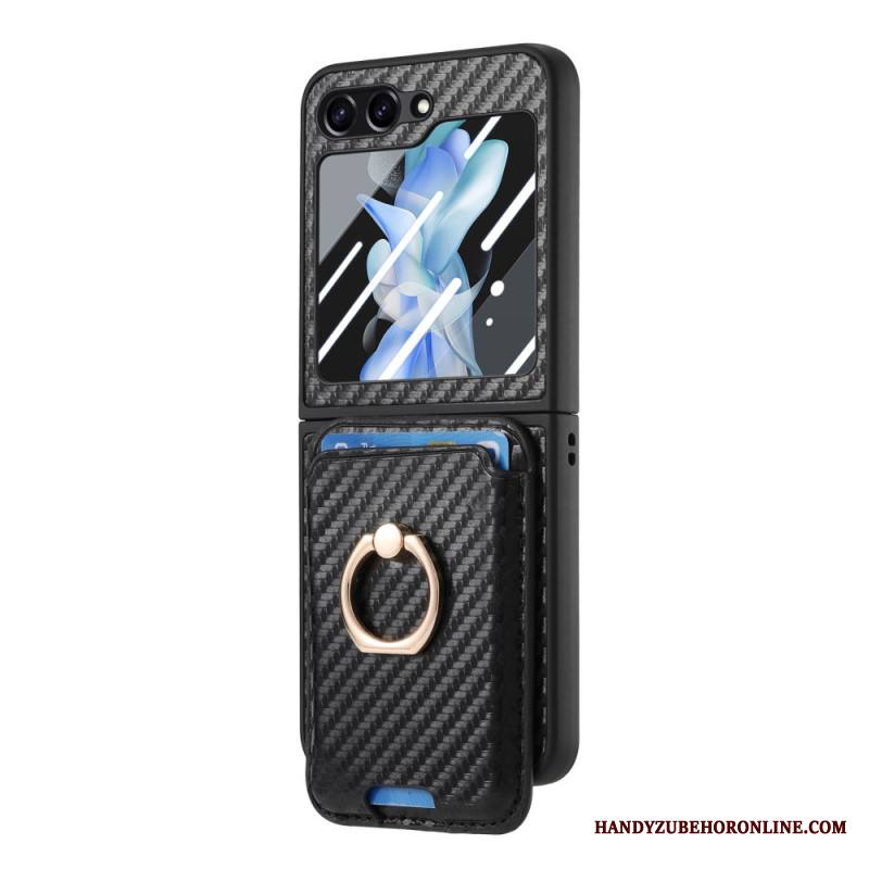 Kuori Samsung Galaxy Z Flip 7 Fe Hiilikuituinen Korttikotelo