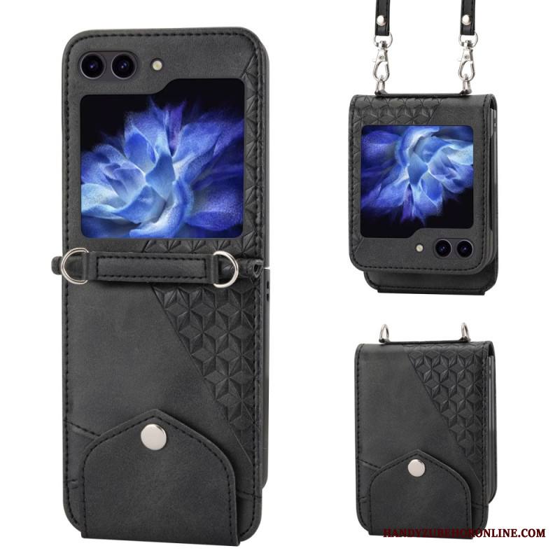 Kuori Samsung Galaxy Z Flip 7 Fe Keinonahkainen Friisi Olkahihnalla Suojakuori