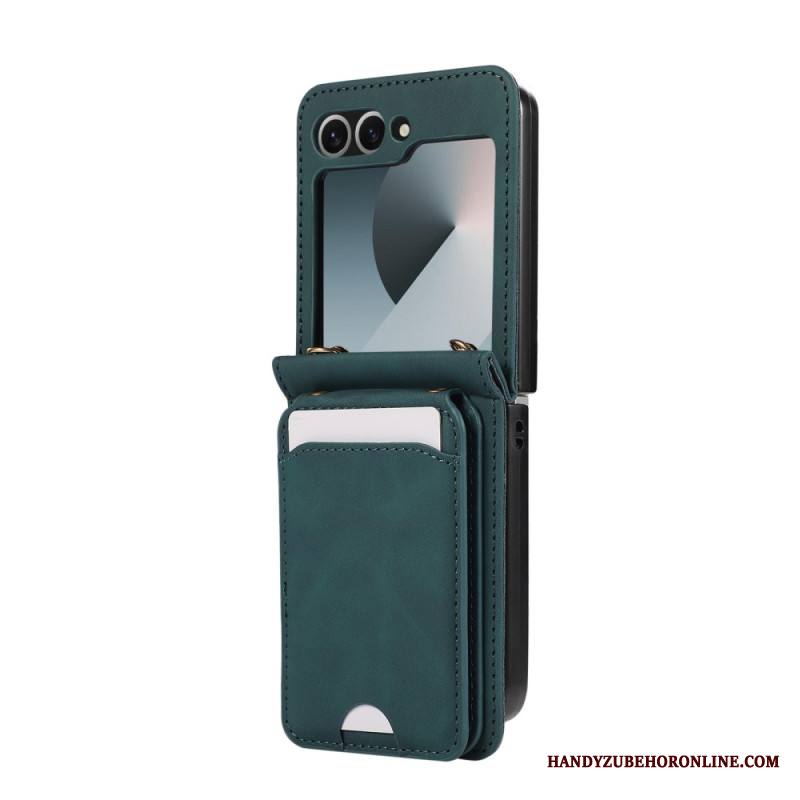 Kuori Samsung Galaxy Z Flip 7 Fe Korttiteline Ja Olkahihna