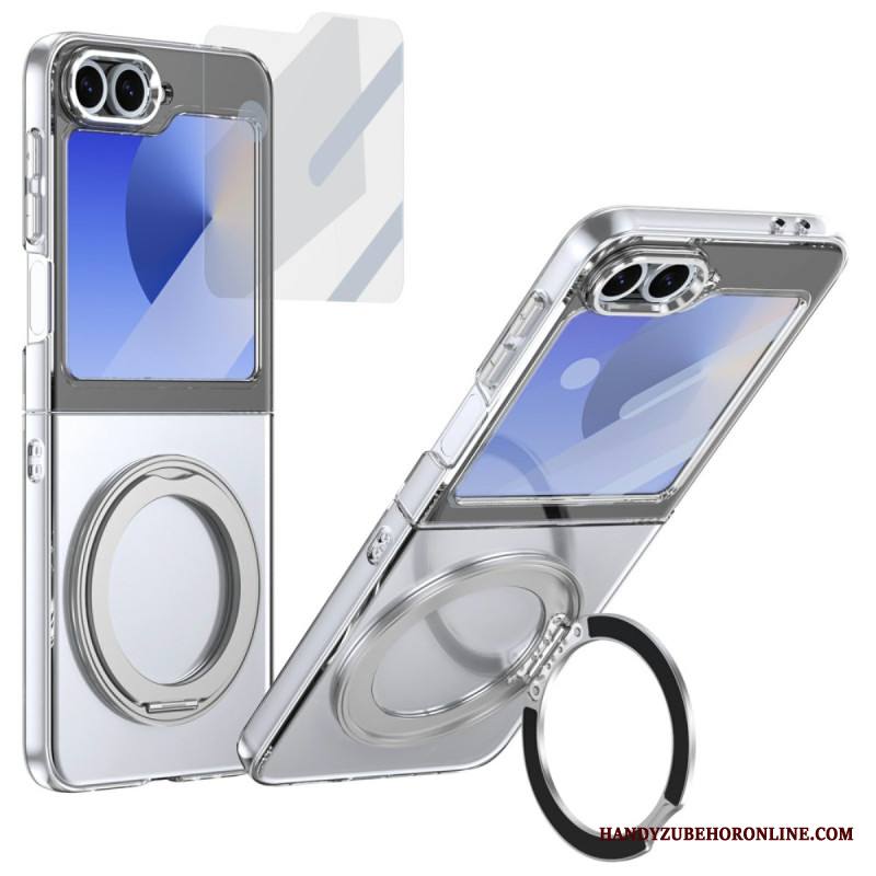 Kuori Samsung Galaxy Z Flip 7 Fe Magneettinen Jalusta Ja Hd-näytönsuoja