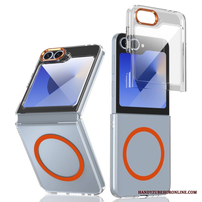 Kuori Samsung Galaxy Z Flip 7 Fe Magsafe-yhteensopiva Läpikuultava Näytönsuojalla