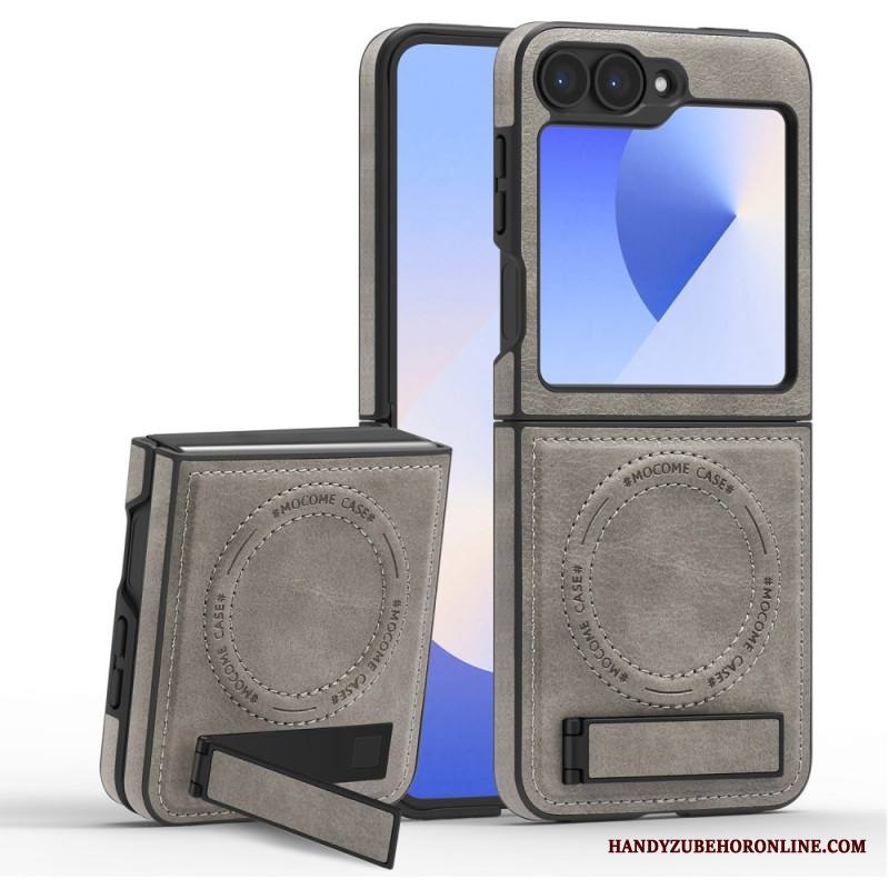 Kuori Samsung Galaxy Z Flip 7 Fe Magsafe-yhteensopiva Nahkaefekti Jalusta