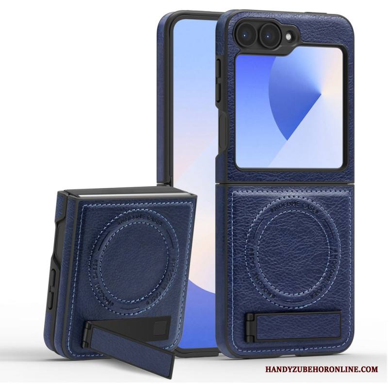 Kuori Samsung Galaxy Z Flip 7 Fe Magsafe-yhteensopiva Nahkaefekti Jalusta