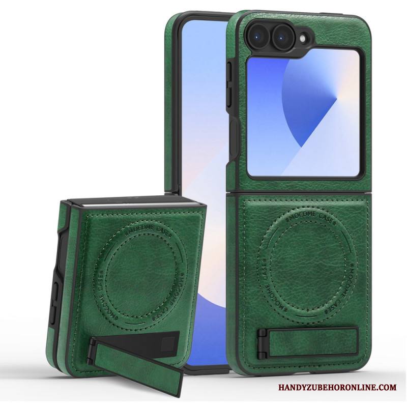 Kuori Samsung Galaxy Z Flip 7 Fe Magsafe-yhteensopiva Nahkaefekti Jalusta