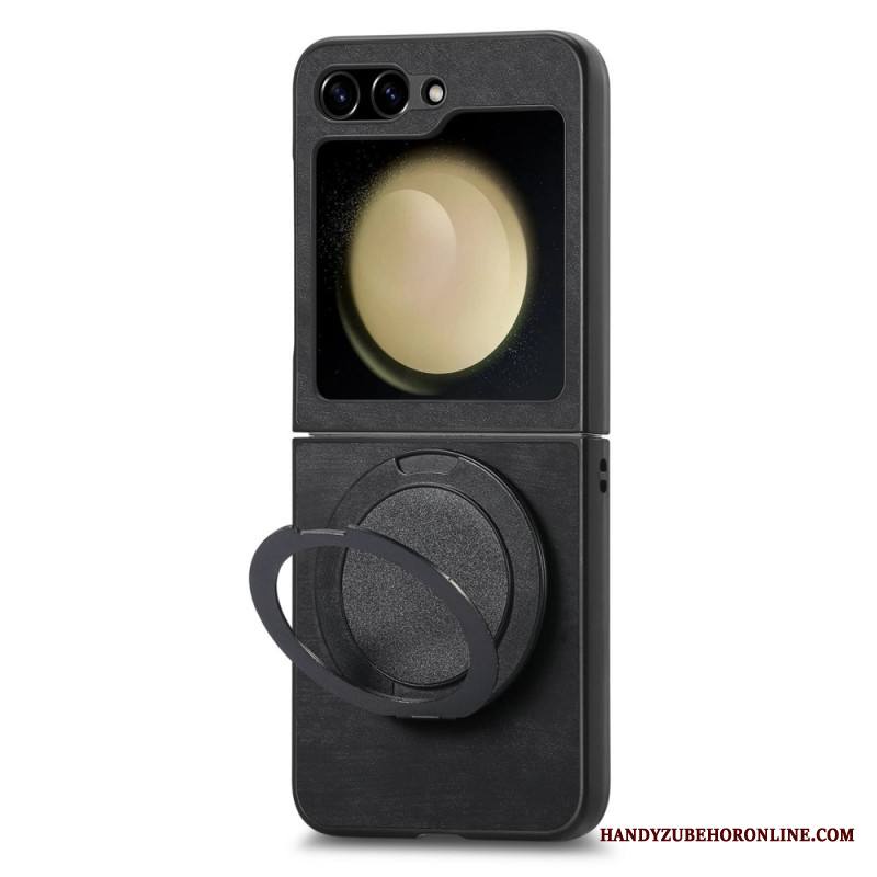 Kuori Samsung Galaxy Z Flip 7 Fe Mokkanahkaefekti Pyörivällä Jalustalla