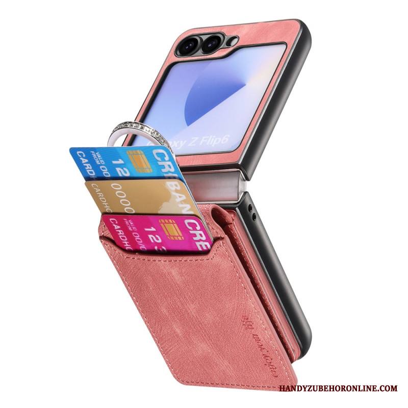 Kuori Samsung Galaxy Z Flip 7 Fe Mokkanahkakuvio Korttikotelolla Suojakuori