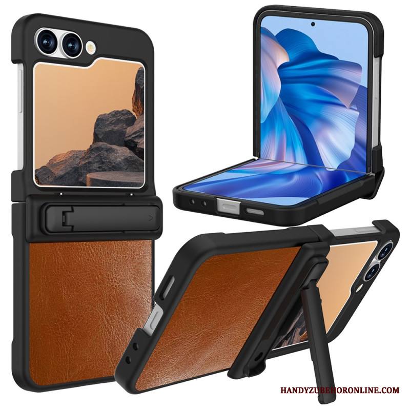 Kuori Samsung Galaxy Z Flip 7 Fe Nahkakuvio Jalustalla