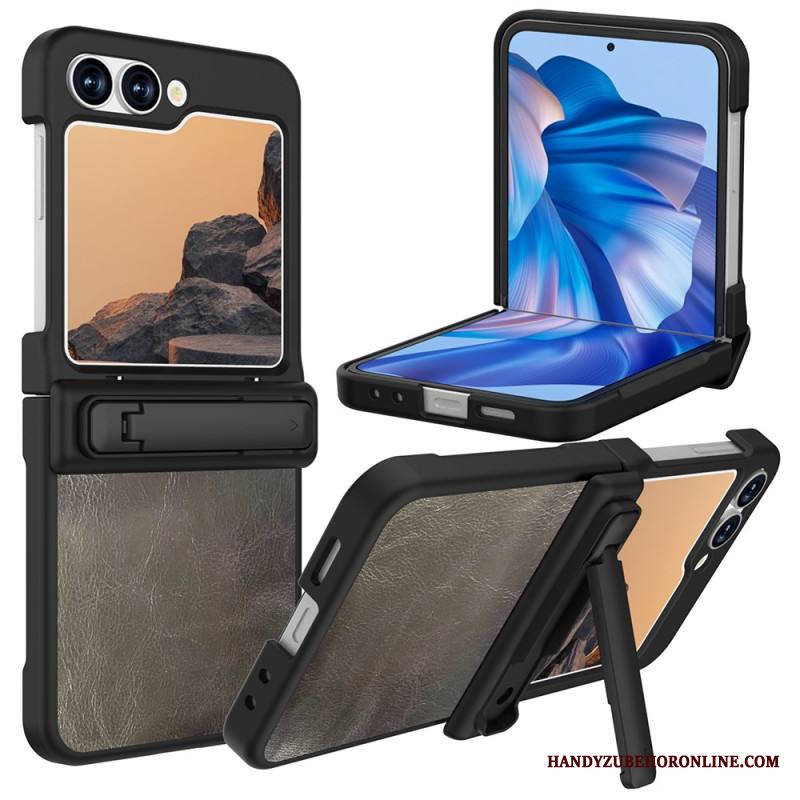 Kuori Samsung Galaxy Z Flip 7 Fe Nahkakuvio Jalustalla