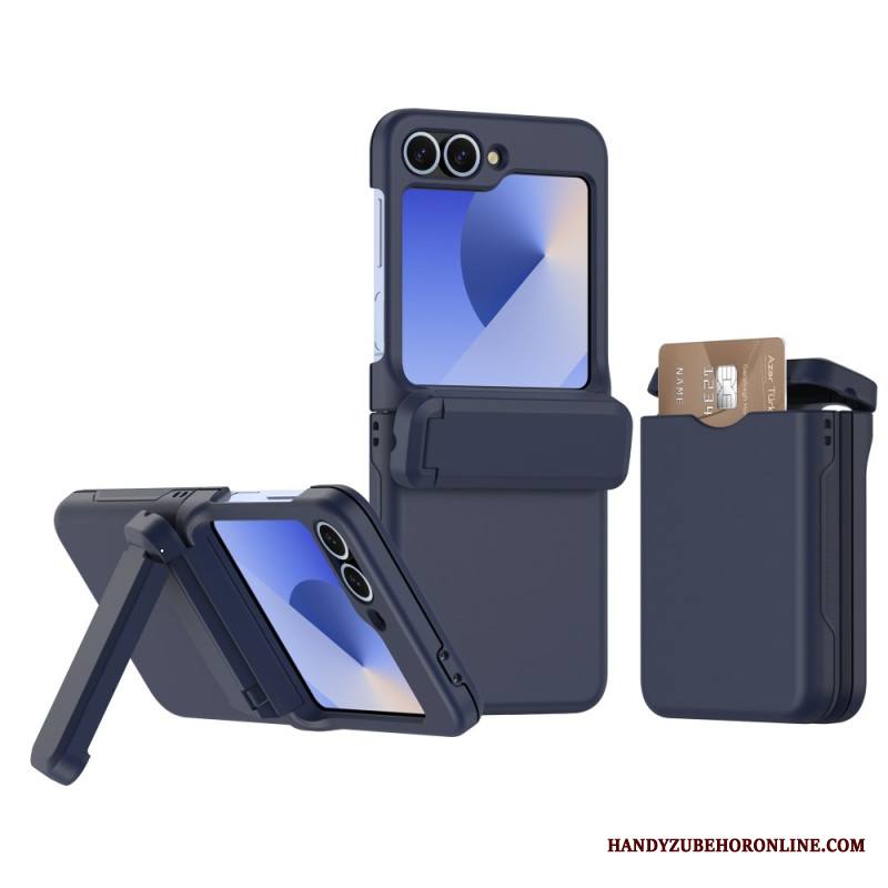 Kuori Samsung Galaxy Z Flip 7 Fe Sisäänrakennettu Jalusta Ja Korttipidike