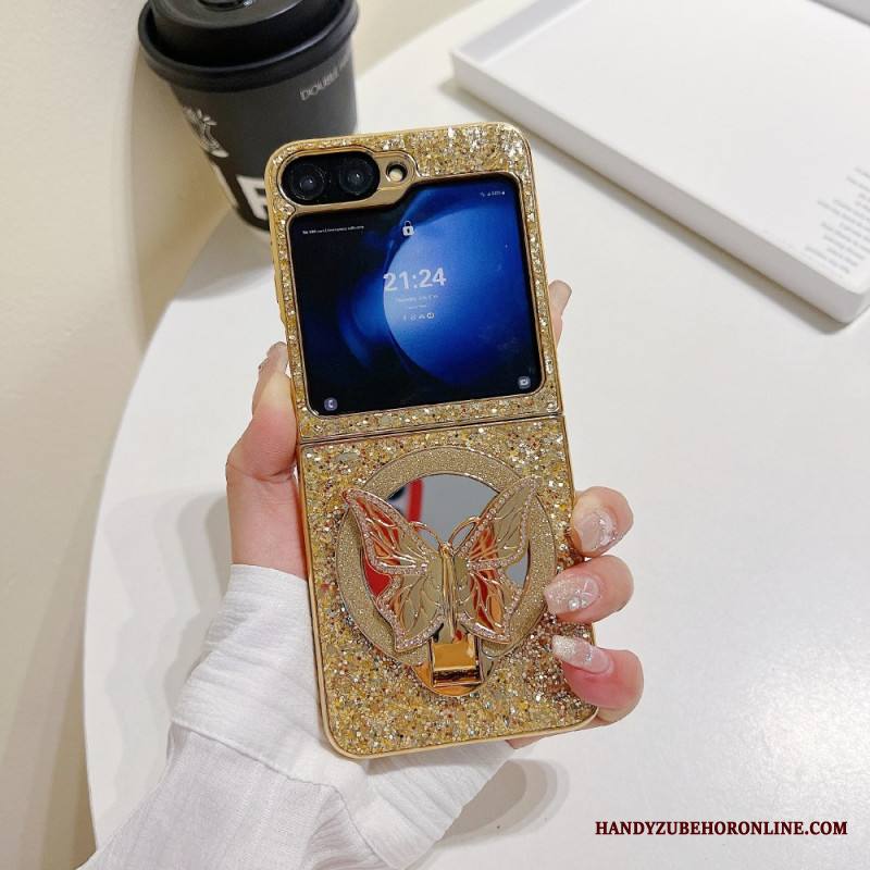 Kuori Samsung Galaxy Z Flip 7 Fe Strassilla Koristeltu Perhosjalusta