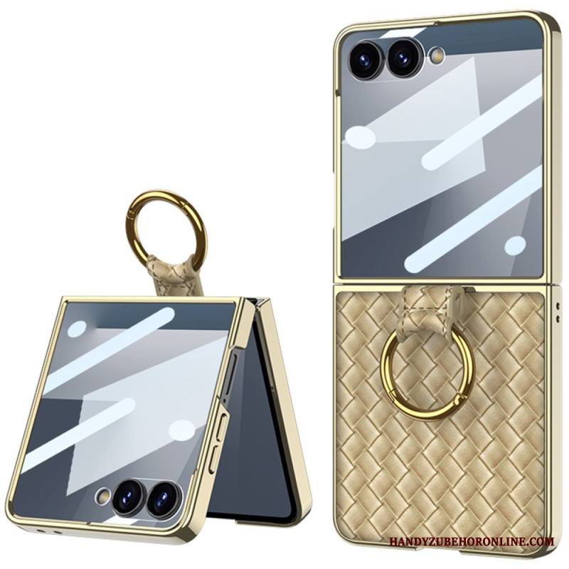 Kuori Samsung Galaxy Z Flip 7 Kudottu Kuviointi Sormuspidikkeellä