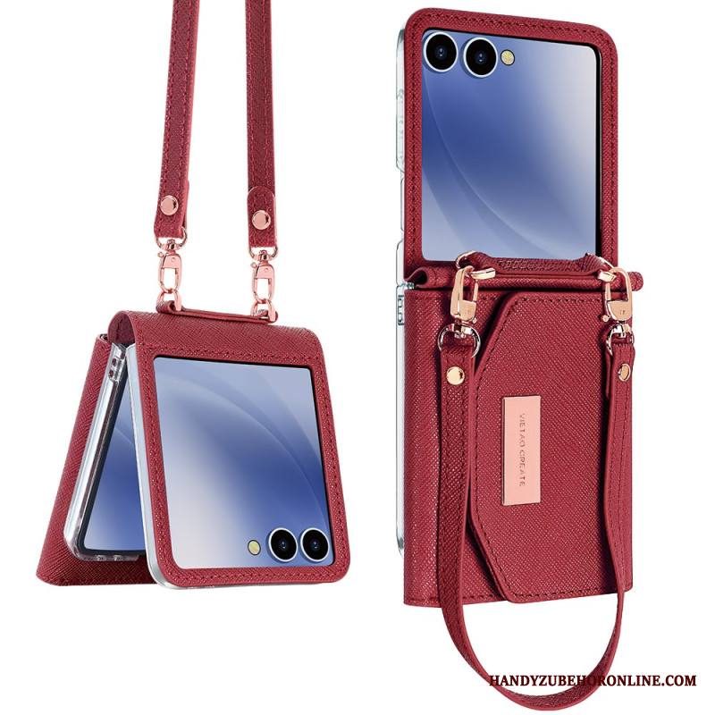 Kuori Samsung Galaxy Z Flip 7 Lompakko Ja Hihna Suojakuori