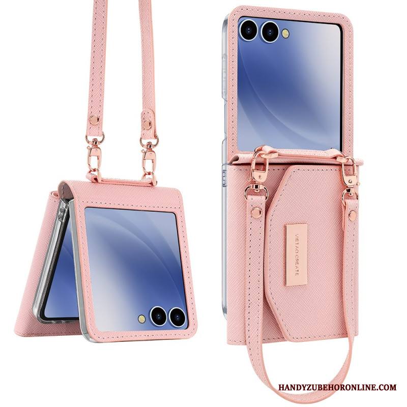 Kuori Samsung Galaxy Z Flip 7 Lompakko Ja Hihna Suojakuori