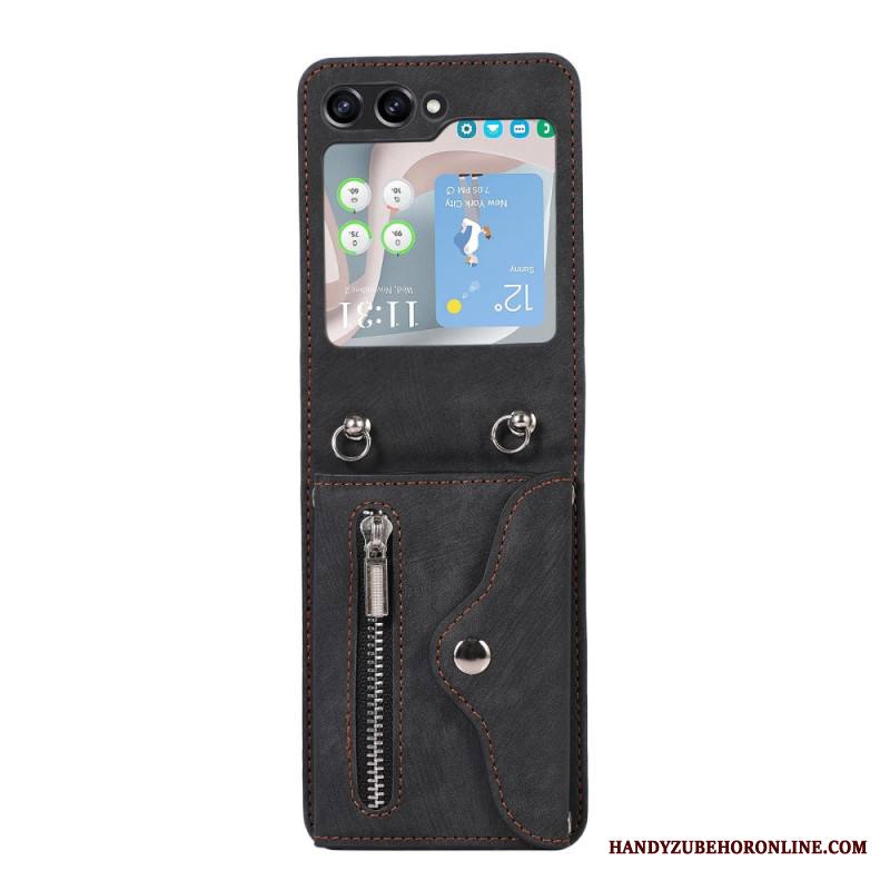 Kuori Samsung Galaxy Z Flip 7 Lompakko Nauhalla Ja Olkahihnalla