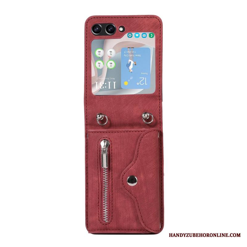 Kuori Samsung Galaxy Z Flip 7 Lompakko Nauhalla Ja Olkahihnalla