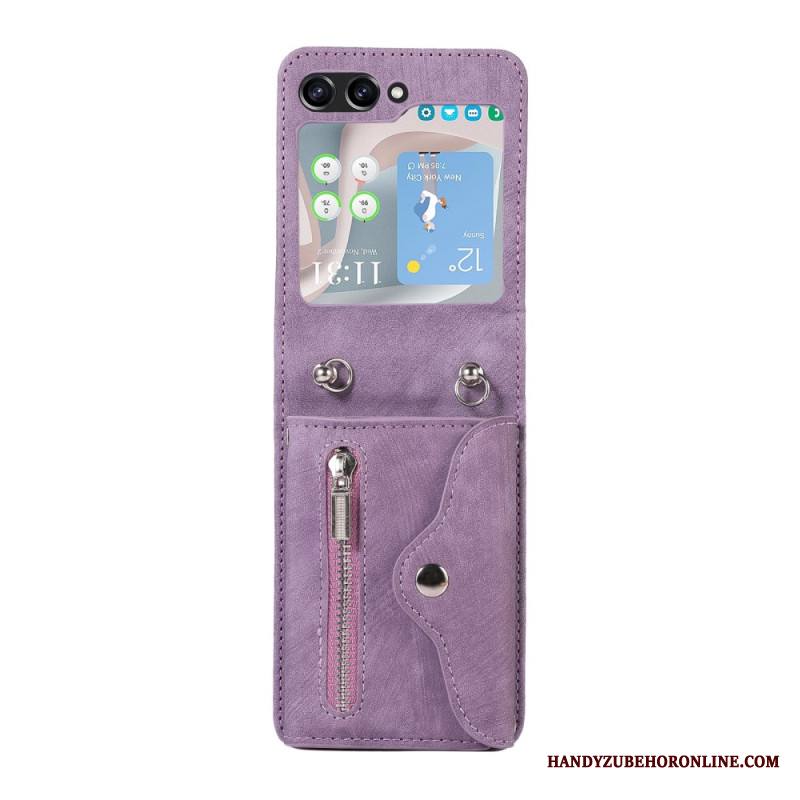 Kuori Samsung Galaxy Z Flip 7 Lompakko Nauhalla Ja Olkahihnalla