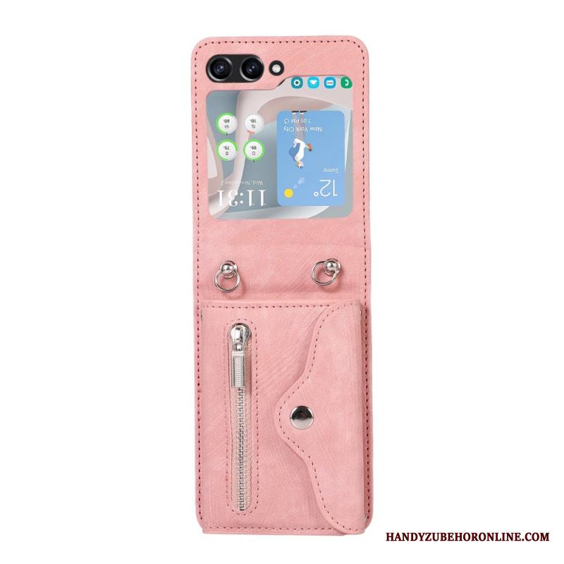 Kuori Samsung Galaxy Z Flip 7 Lompakko Nauhalla Ja Olkahihnalla