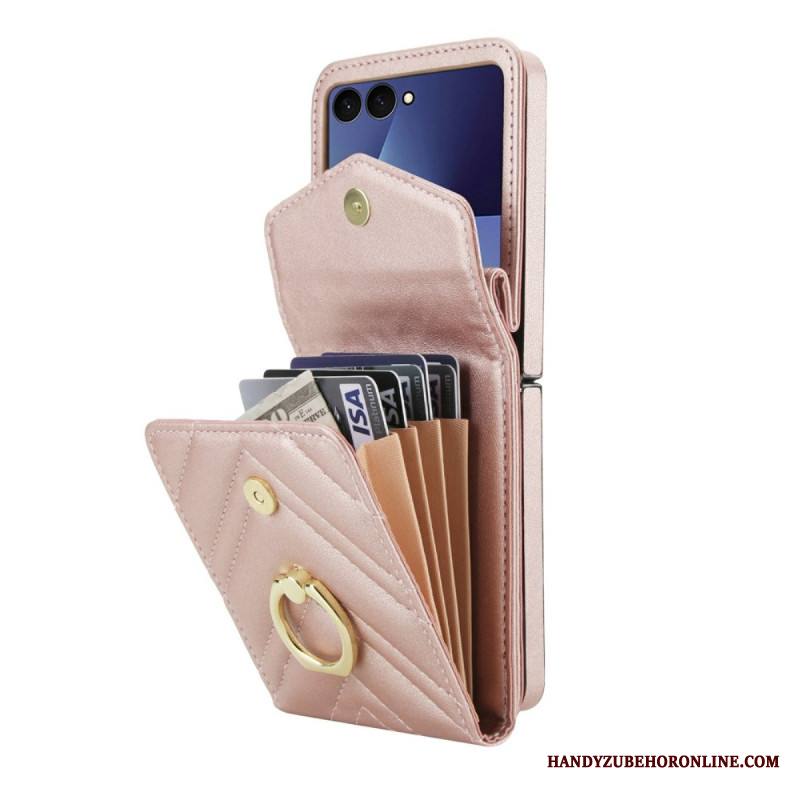Kuori Samsung Galaxy Z Flip 7 Rfid-suojattu Korttikotelo Ja Hihna