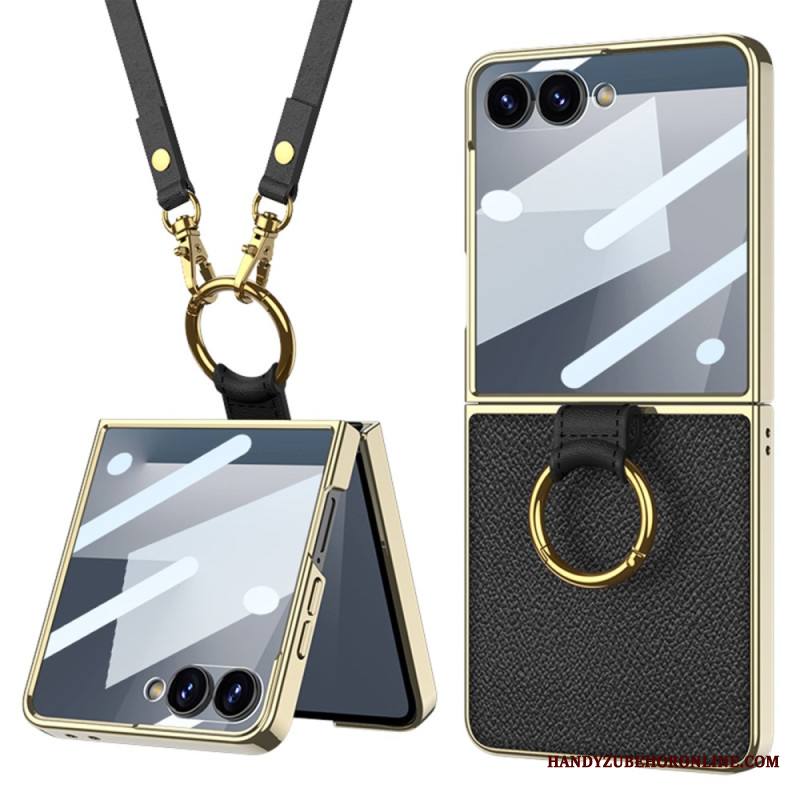 Kuori Samsung Galaxy Z Flip 7 Sormuspidike Ja Irrotettava Olkahihna