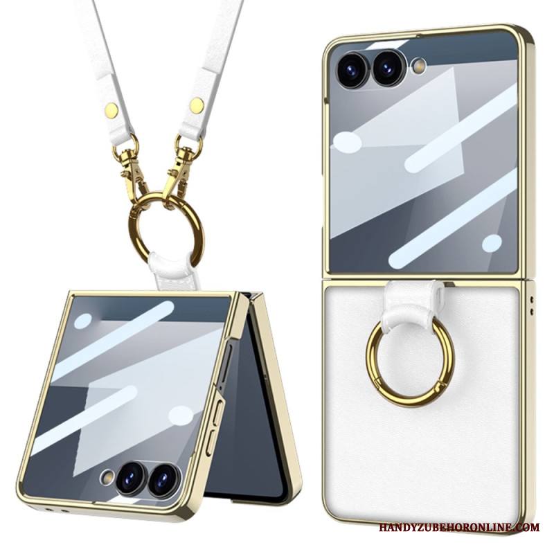 Kuori Samsung Galaxy Z Flip 7 Sormuspidike Ja Irrotettava Olkahihna