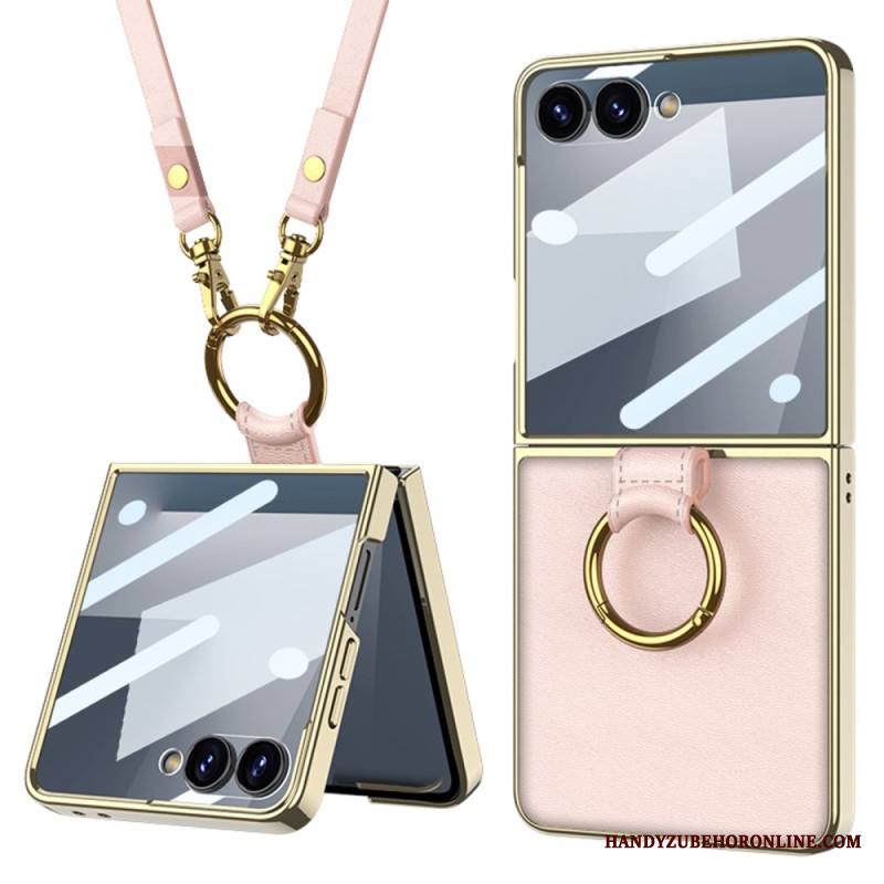 Kuori Samsung Galaxy Z Flip 7 Sormuspidike Ja Irrotettava Olkahihna