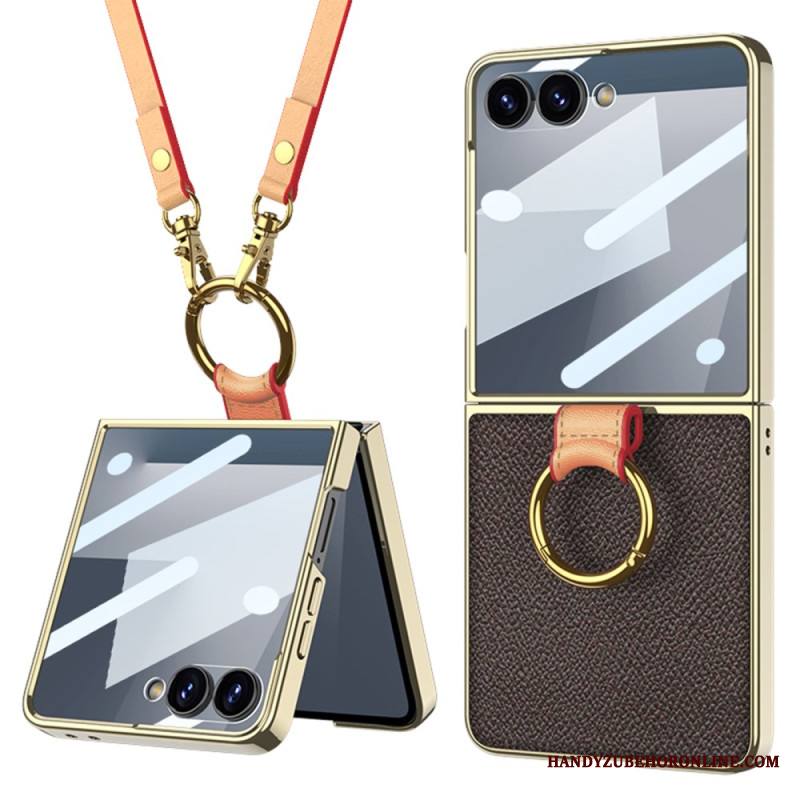 Kuori Samsung Galaxy Z Flip 7 Sormuspidike Ja Irrotettava Olkahihna