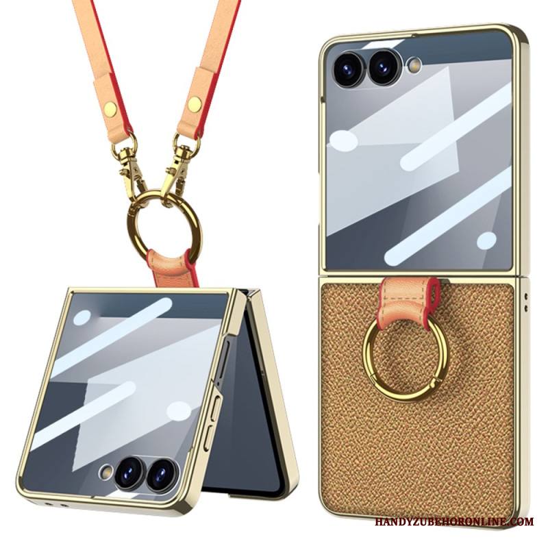 Kuori Samsung Galaxy Z Flip 7 Sormuspidike Ja Irrotettava Olkahihna