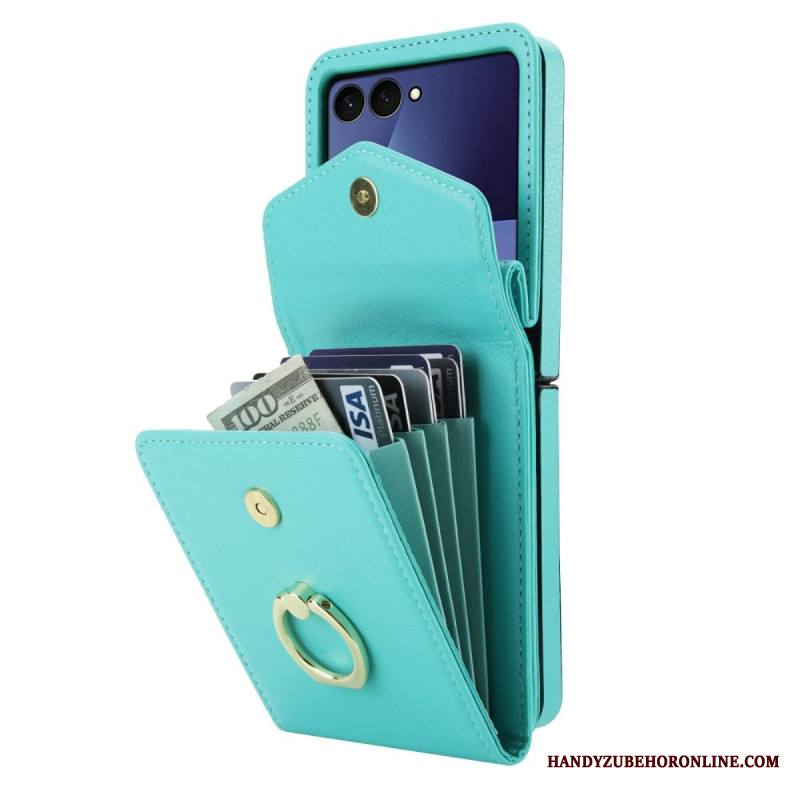 Kuori Samsung Galaxy Z Flip 7 Tikattu Lompakko Ja Hihna Suojakuori