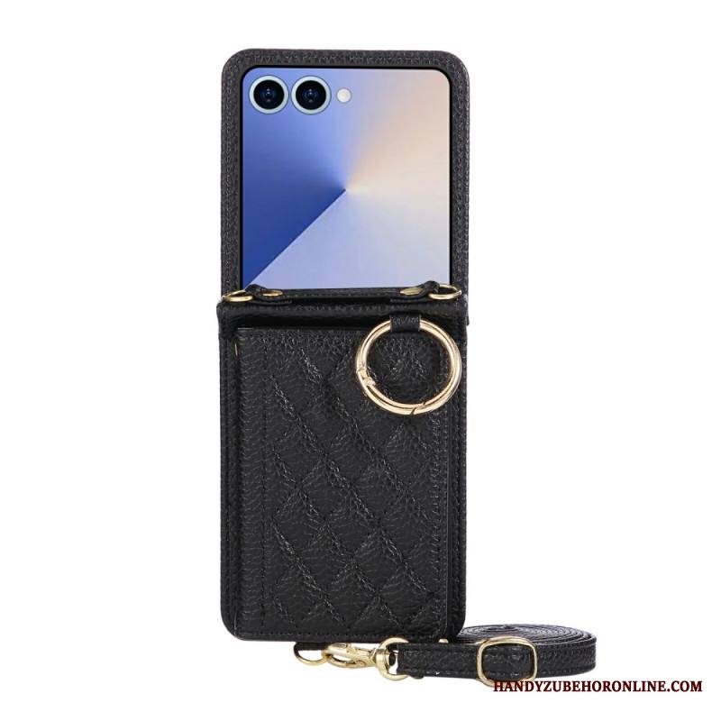 Kuori Samsung Galaxy Z Flip 7 Tikattu Lompakko Olkahihnalla