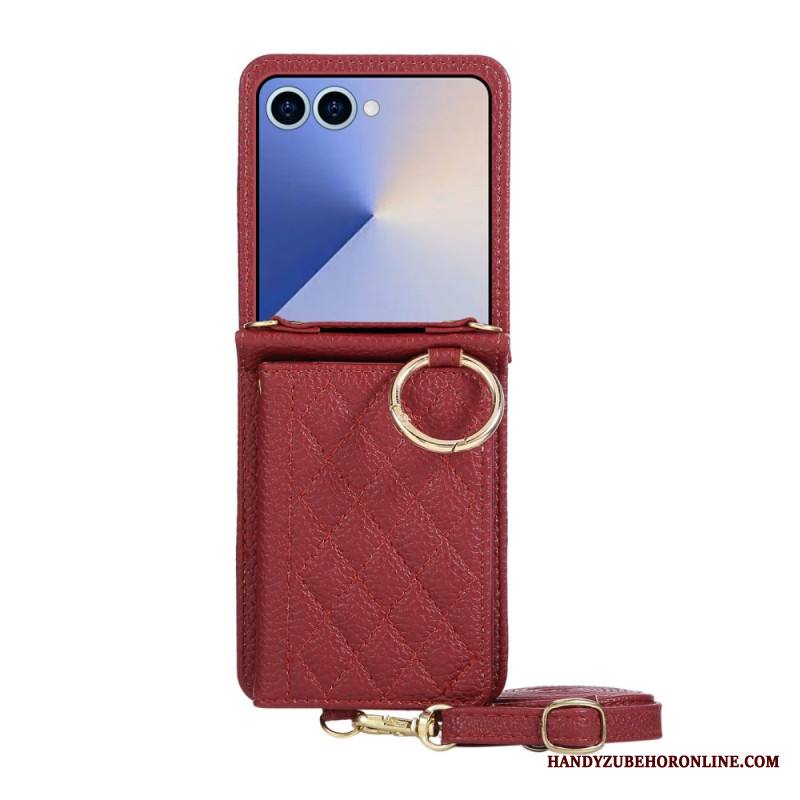 Kuori Samsung Galaxy Z Flip 7 Tikattu Lompakko Olkahihnalla