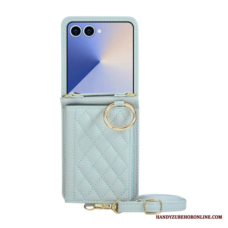 Kuori Samsung Galaxy Z Flip 7 Tikattu Lompakko Olkahihnalla