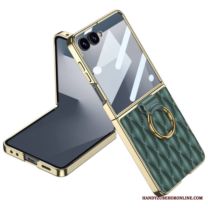 Kuori Samsung Galaxy Z Flip 7 Tikattu Muotoilu Sormuspidikkeellä