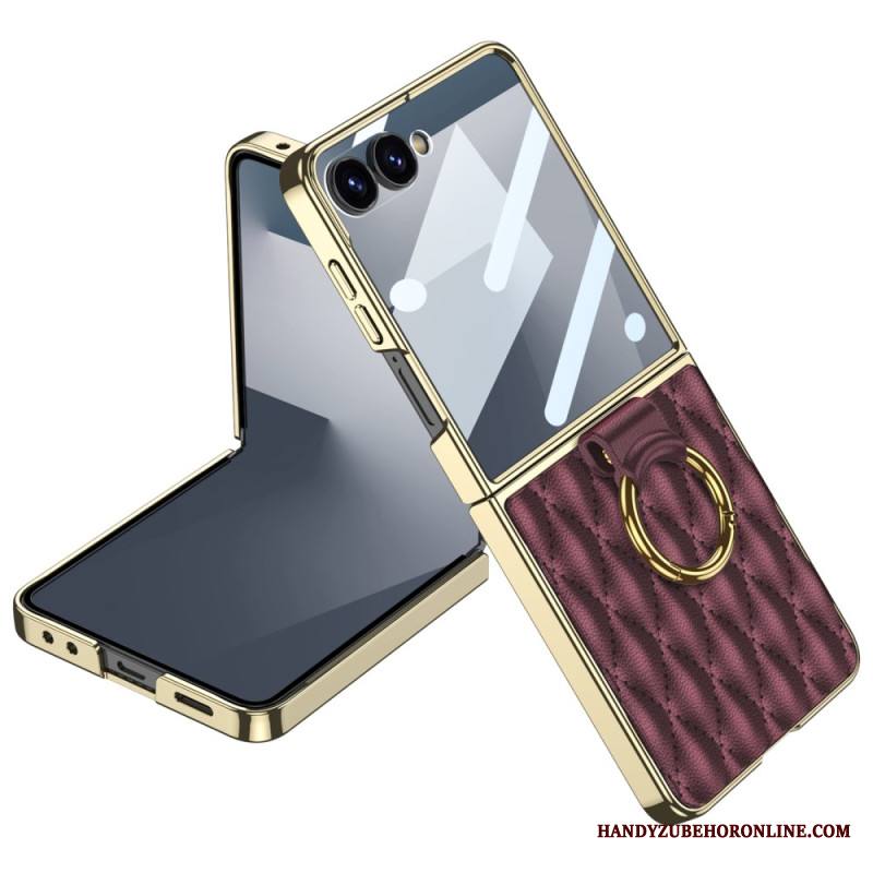 Kuori Samsung Galaxy Z Flip 7 Tikattu Muotoilu Sormuspidikkeellä