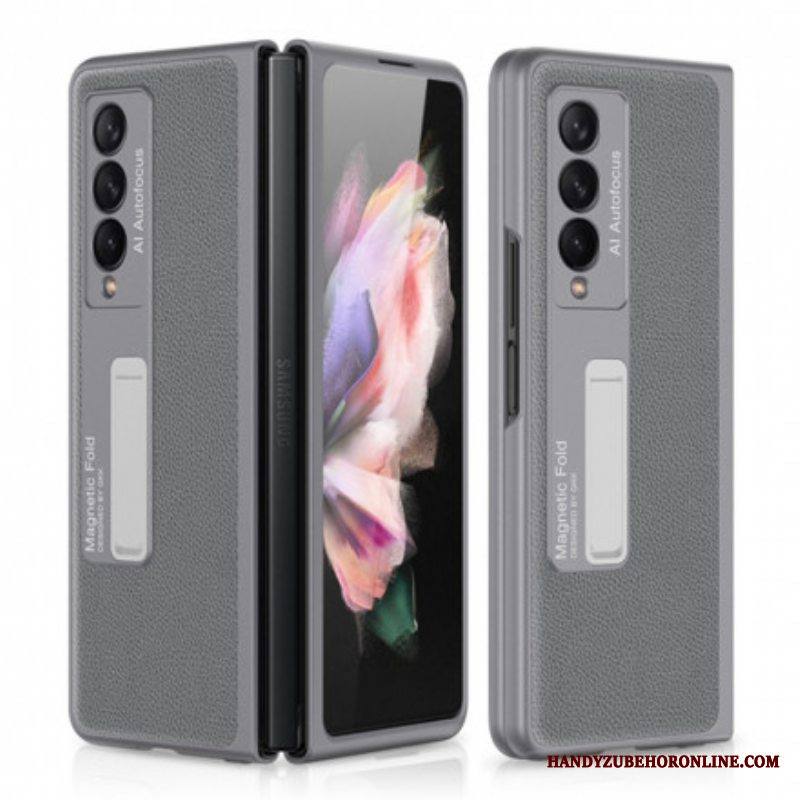 Kuori Samsung Galaxy Z Fold 3 5G Gkk Tuki Litsi Nahkaa