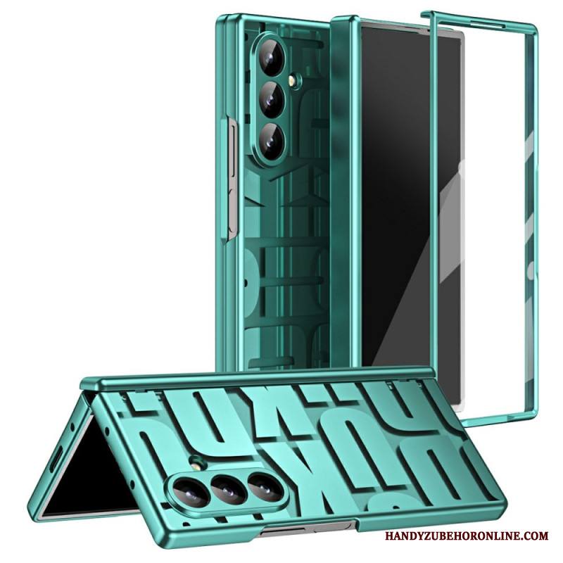 Kuori Samsung Galaxy Z Fold 7 Kirjainmuotoilu Karkaistusta Lasista Valmistetulla Näytönsuojalla