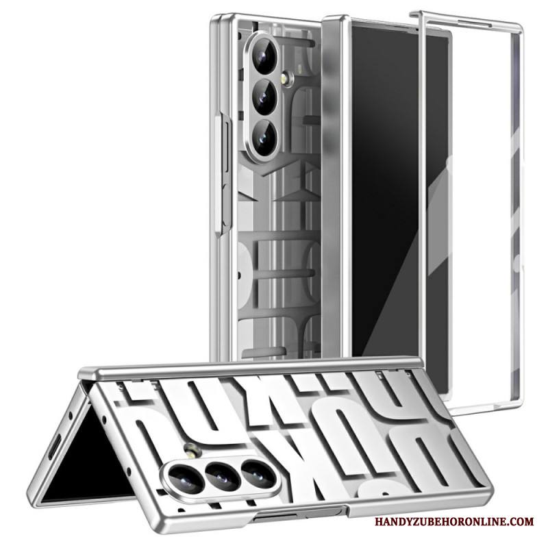 Kuori Samsung Galaxy Z Fold 7 Kirjainmuotoilu Karkaistusta Lasista Valmistetulla Näytönsuojalla