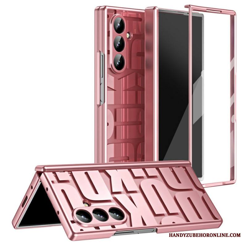 Kuori Samsung Galaxy Z Fold 7 Kirjainmuotoilu Karkaistusta Lasista Valmistetulla Näytönsuojalla