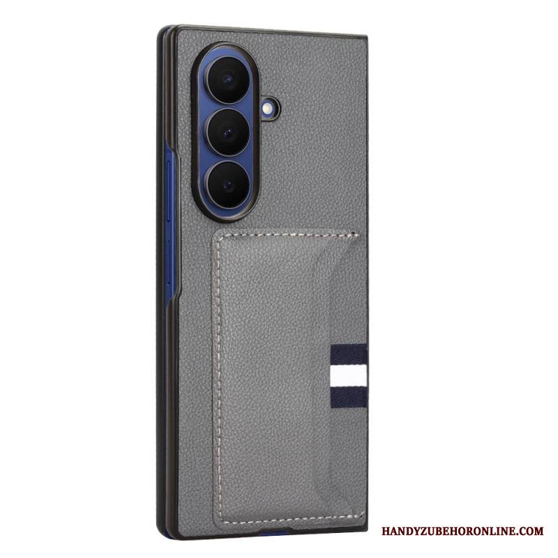 Kuori Samsung Galaxy Z Fold 7 Litsikuvioinen Kuvio Korttikotelolla