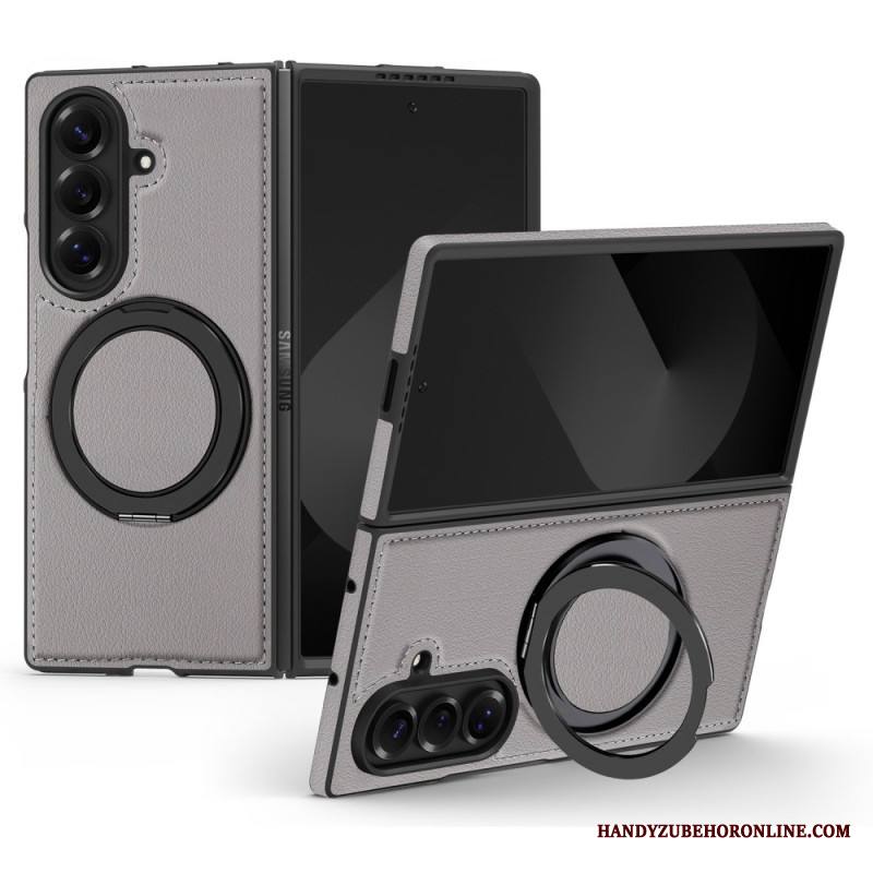 Kuori Samsung Galaxy Z Fold 7 Magsafe-yhteensopiva Nahkaefekti Pyörivällä Rengaspidikkeellä