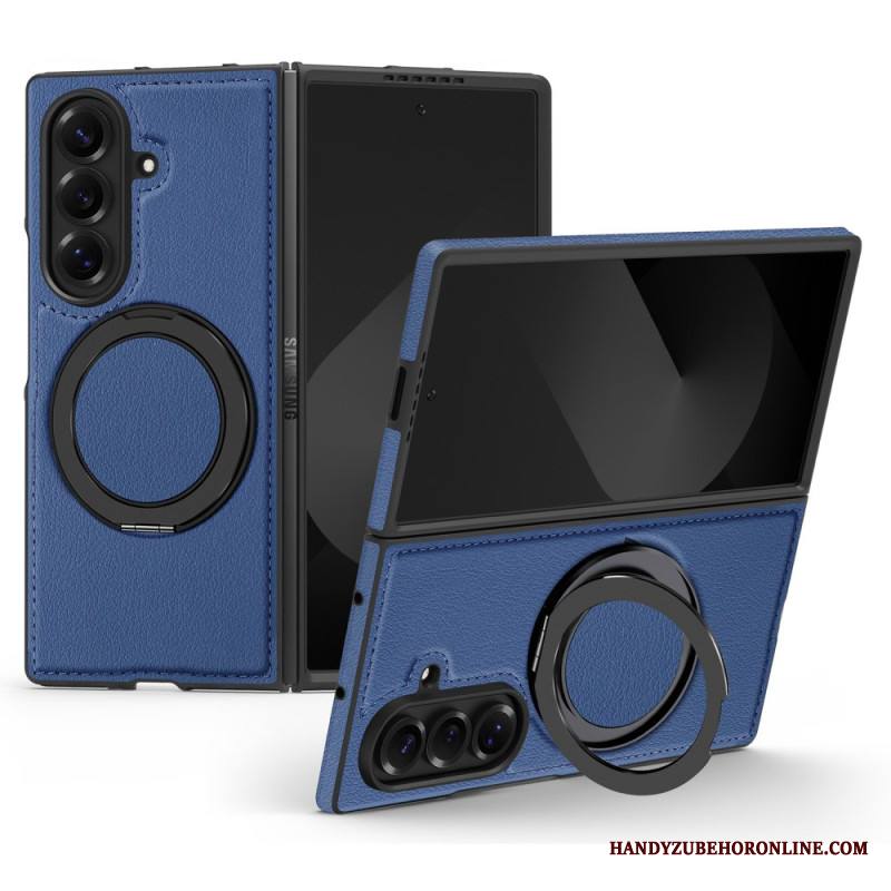 Kuori Samsung Galaxy Z Fold 7 Magsafe-yhteensopiva Nahkaefekti Pyörivällä Rengaspidikkeellä
