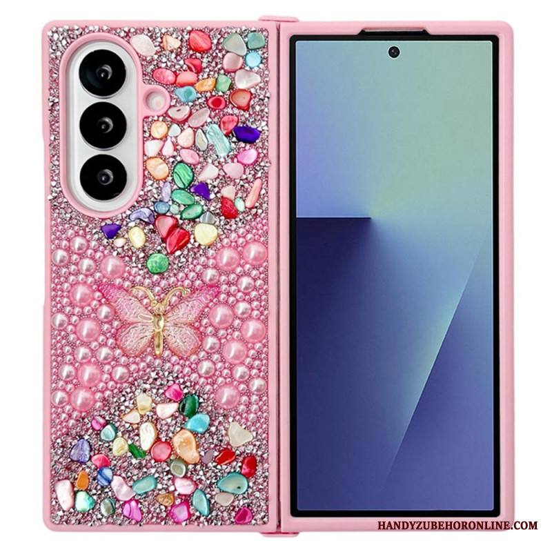 Kuori Samsung Galaxy Z Fold 7 Strassilla Koristeltu Perhonen