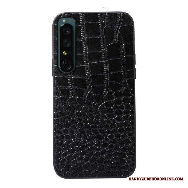 Kuori Sony Xperia 1 IV Aito Crocodile Texture -nahka